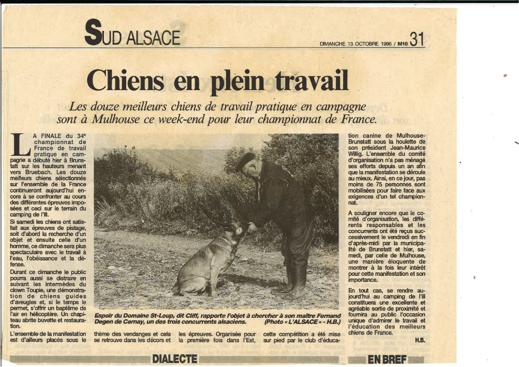 Quand on retrouve un article presse de 1996 !